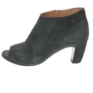 Maison Martin Margiela Black Peep Toe Heels Soft Leather Booties Size 37